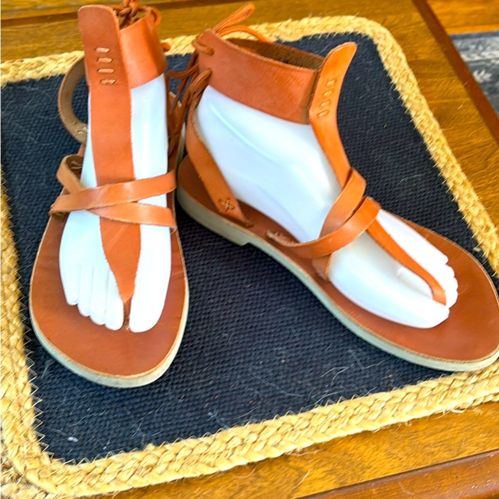 FREE PEOPLE Leather Gladiator Sandals-Size 8